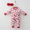 Overal s čelenkou, srdiečka, červený