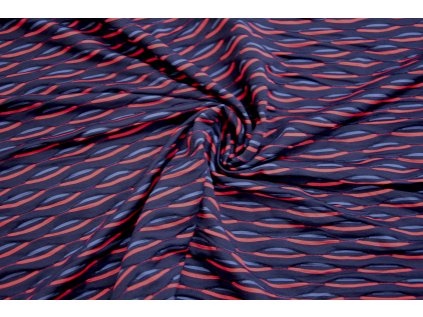 Modrorůžový elastický úplet - 3D vlnky III