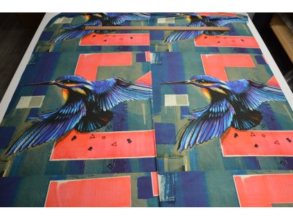 Viskozový úplet - panel ledňáček 0,70m x 1,40m