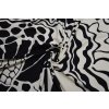 Viskózový úplet elastický - černobílá maxikvětina