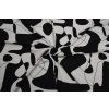 Viskózový úplet elastický - černobílý picasso