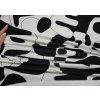 Viskózový úplet elastický - černobílý picasso