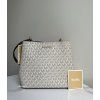 dámská kabelka Michael Kors Pratt medium bucket shoulder vanilla monogram