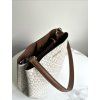 dámská kabelka Michael Kors Pratt medium bucket shoulder vanilla monogram