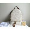 Michael Kors Rhea zip medium dámský batoh - vanilla monogram