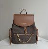 dámský batoh Michael Kors Jet set item medium hnědý monogram chain backpack brown