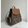 dámský batoh Michael Kors Jet set item medium hnědý monogram chain backpack brown