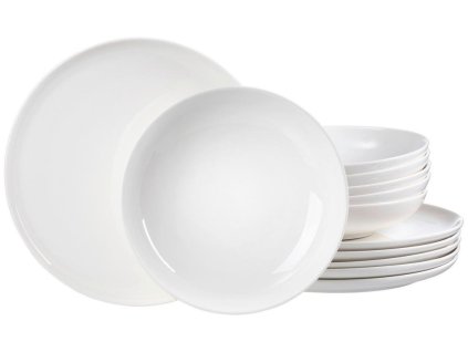 Bílý set talířů 12 dílný porcelán Piran 2