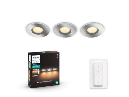 Set tří stříbrných koupelnových stropních LED svítidel Sinse II