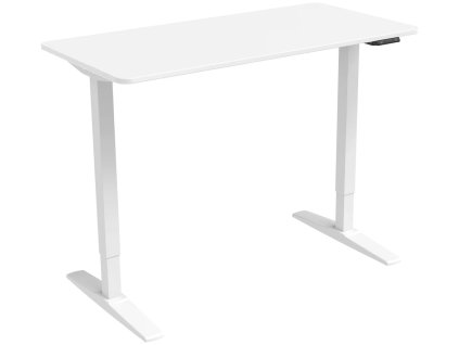 Bílý výškově stavitelný pracovní stůl Carrillo 120 x 60