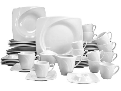 Bílá kombinovaná souprava, 43 dílná, porcelán Celbri 2