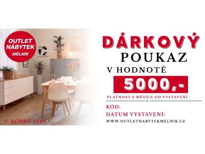 Dárkový poukaz v hodnotě 5000,-