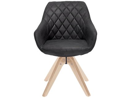 Tmavě šedé otočné křesílko Frederik