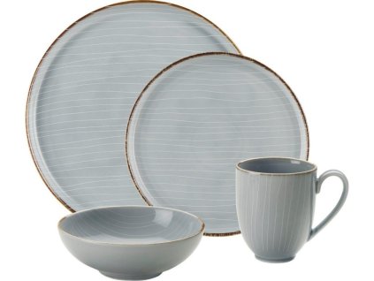 Šedá kombinovaná souprava, 23 dílná porcelán Glosia