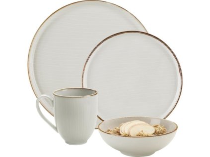 Béžová kombinovaná souprava, 20 dílná porcelán Glosia