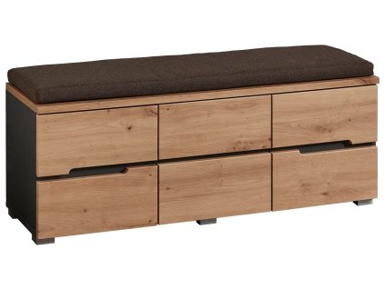 Tmavě hnědá šatní lavice Bowman