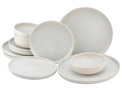 Krémová kombinovaná souprava 12 dílná kamenina Vice