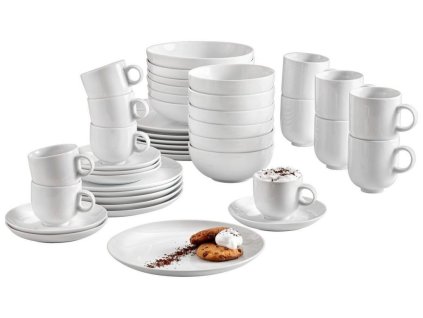 Bílá kombinovaná souprava, 36 dílná porcelán Cosmos 4