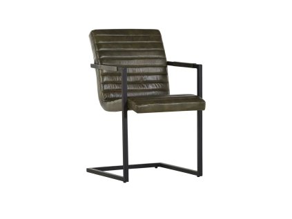 Olivově zelená kožená konzolová židle Prince