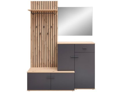 Antracitová předsíňová šatní stěna Carter