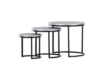 Stříbrný set konferenčních stolků Sean