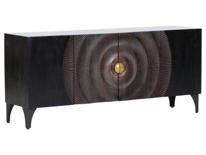 Černá masivní široká komoda Lhasa