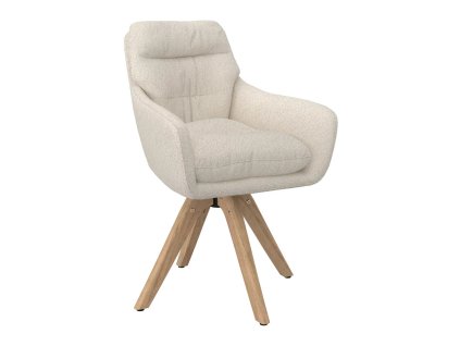 Krémové otočné bouclé křesílko Jasper