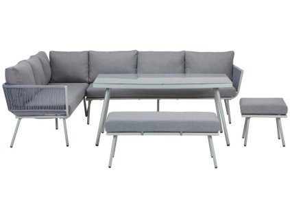 Světle šedý zahradní set Gilles