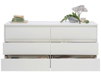 Bílá široká komoda Blake