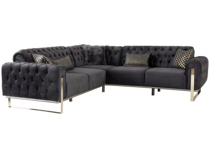 Černá rohová sedací souprava Lounge