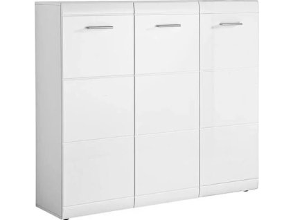 Bílá botníková široká komoda Maribo