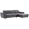 Antracitová rohová rozkládací sedací souprava Kineto s úložným prostorem