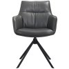 Šedé kožené otočné křesílko Baxter