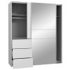 Bílá zrcadlová šatní skříň Arsala