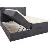 Tmavě šedá boxspringová postel Mari 140 x 200 s úložným prostorem