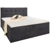 Tmavě šedá boxspringová postel Mari 140 x 200 s úložným prostorem