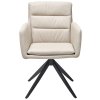 Krémové kožené otočné křesílko Conner