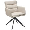 Krémové kožené otočné křesílko Conner