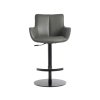 Šedá kožená barová židle Fitzgerald