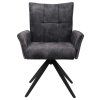 Tmavě šedé otočné křesílko Kramer