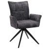 Tmavě šedé otočné křesílko Kramer
