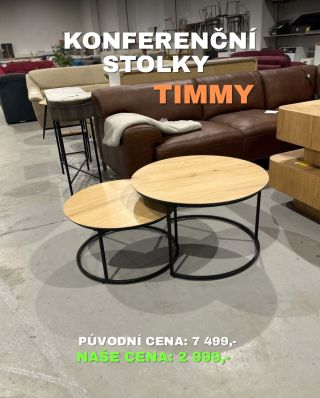 Set konferenčních stolků Timmy😍 Materiál: dubová dýha, MDF, kov✅ Rozměry: 75 x 45 x 75, 65 x 35 x 65✅ Původní cena:...