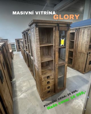 Masivní vitrínová skříň Glory Materiál: masiv mango, kov, sklo✅ Rozměry: 90 x 190 x 47 Původní cena: 24 999,-🥺 Naše cena:...