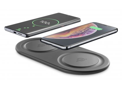 bezdratova nabijeci stanice cellularline wireless fast charger dual s 2 x 10w qi kompatibilni cerna zanovn 1