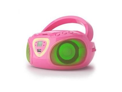 radio auna roadie boombox ruzovy cd usb mp3 fm