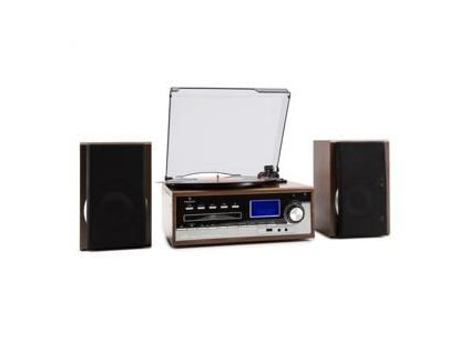auna deerwood stereo system gramofon