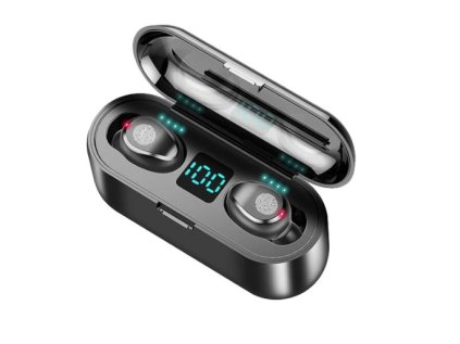 bezdratova sluchatka tws f9 stereo cerne