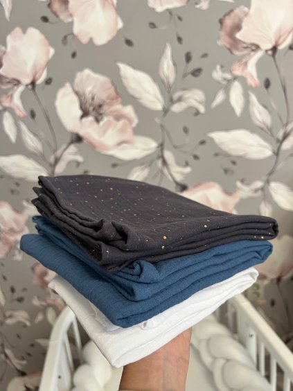 Mušelínové plenky bez výšivky - sada 3 ks (65x50 cm)