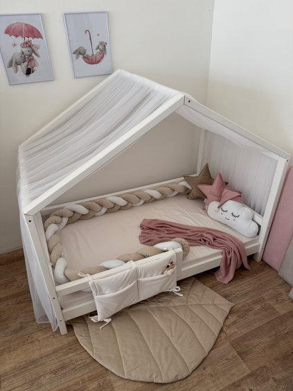 Šifonová nebesa na obrácenou domečkovou postel - na přání  šifonová bílá nebesa, na domečkovou postel