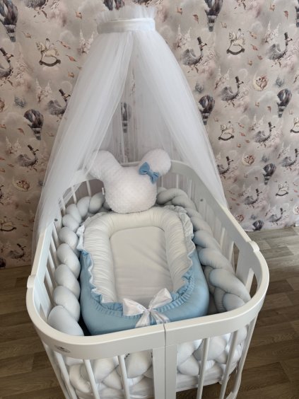 Rostoucí postýlka Oval Bed Happy Mum bílá